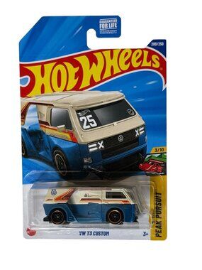 Hot Wheels VW T3 Custom Peak Pursuit 200/250 Blue White Racing Van 2024 NOC